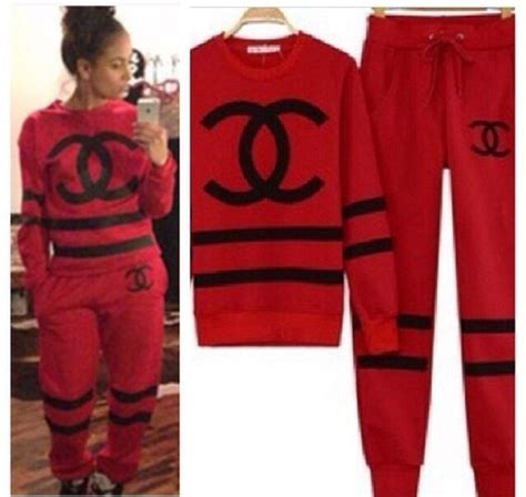 cheap coco chanel sweatsuit|Chanel cropped sweater.